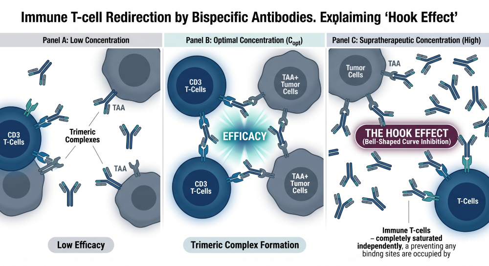 Trimeric Complex Kinetics and Hook Effect Synapse Visualization